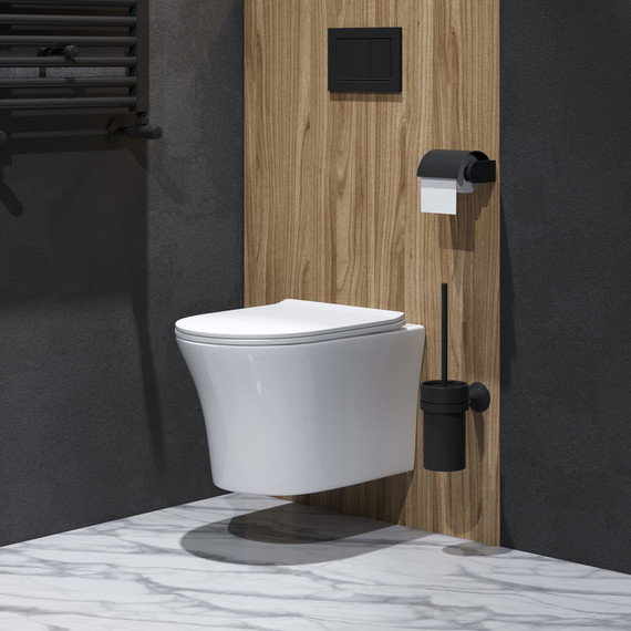 Унитаз подвесной безободковый Grossman Style GR-4475S с крышкой микролифт, белый глянцевый - фото 5