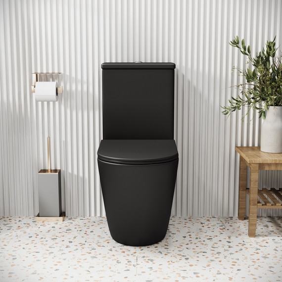 Унитаз-компакт безободковый Grossman Color GR-4480BMS с крышкой микролифт, чёрный матовый, Цвет производителя: чёрный матовый - фото 6