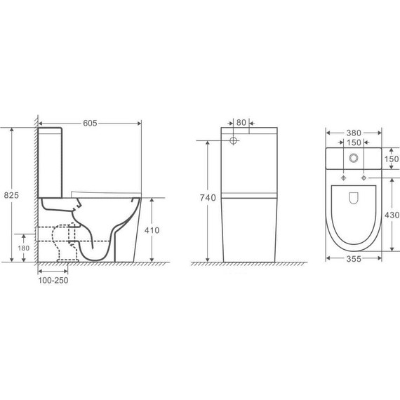 Унитаз-компакт безободковый Grossman GR-4450BMSQ с крышкой микролифт, чёрный матовый (Система смыва торнадо), Цвет производителя: чёрный матовый - фото 12