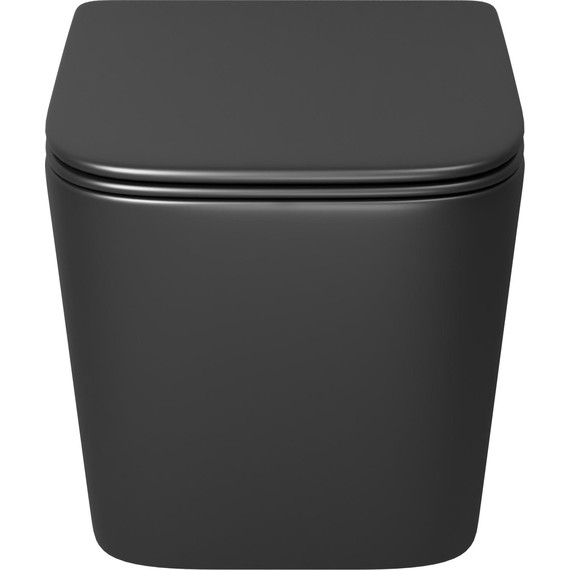 Унитаз подвесной безободковый Grossman GR-4404BMSQ с крышкой микролифт, чёрный матовый (Система смыва торнадо), Цвет производителя: чёрный матовый - фото 3