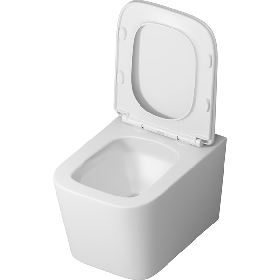 Унитаз подвесной безободковый Grossman GR-4404MSQ с крышкой микролифт, белый матовый (Система смыва торнадо), Цвет производителя: белый матовый - фото 4