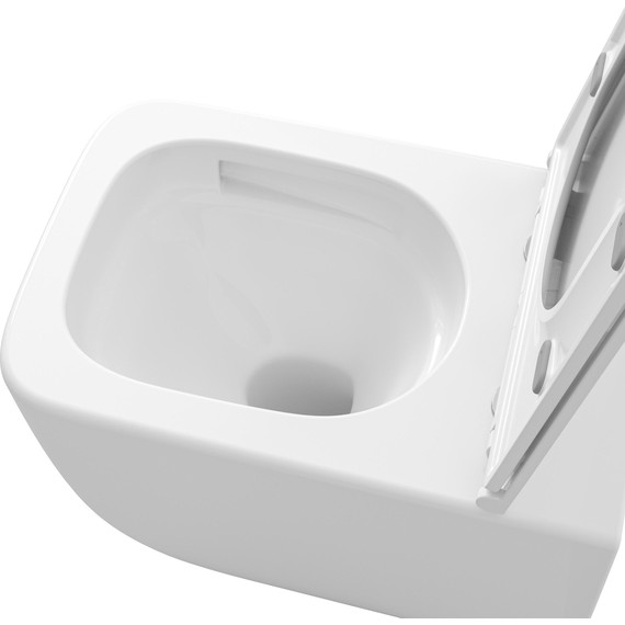 Унитаз подвесной безободковый Grossman GR-4409SQ с крышкой микролифт (Система смыва торнадо) - фото 5