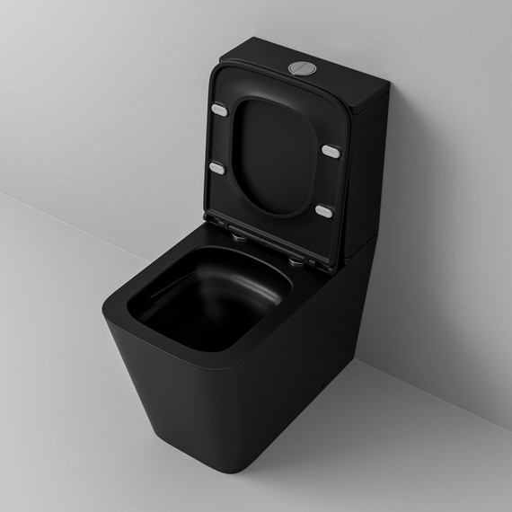 Унитаз-компакт безободковый Grossman GR-4418BMSQ с крышкой микролифт, чёрный матовый (Система смыва торнадо), Цвет производителя: чёрный матовый - фото 8