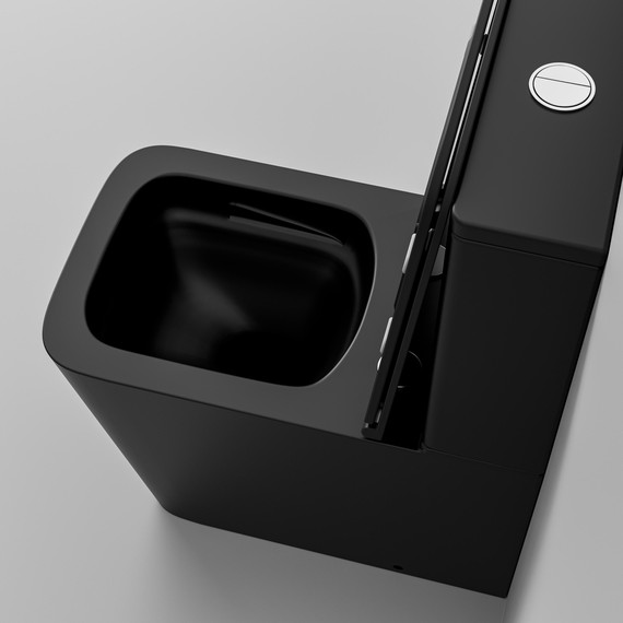 Унитаз-компакт безободковый Grossman GR-4418BMSQ с крышкой микролифт, чёрный матовый (Система смыва торнадо), Цвет производителя: чёрный матовый - фото 9