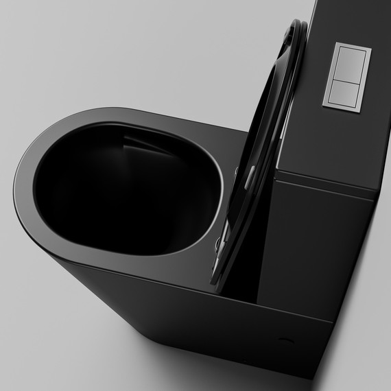 Унитаз-компакт безободковый Grossman GR-4458BMSQ с крышкой микролифт, чёрный матовый (Система смыва торнадо), Цвет производителя: чёрный матовый - фото 8