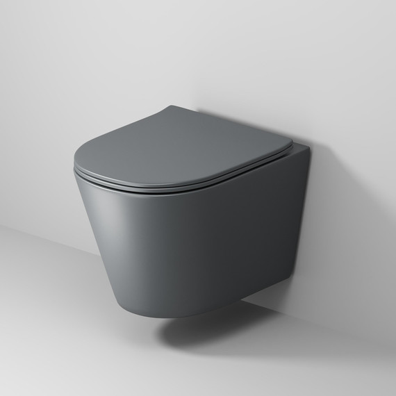 Унитаз подвесной безободковый Grossman GR-4477GMSQ с крышкой микролифт, серый матовый (Система смыва торнадо), Цвет производителя: серый матовый - фото 6