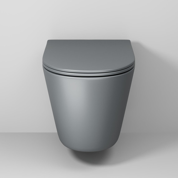 Унитаз подвесной безободковый Grossman GR-4477GMSQ с крышкой микролифт, серый матовый (Система смыва торнадо), Цвет производителя: серый матовый - фото 7