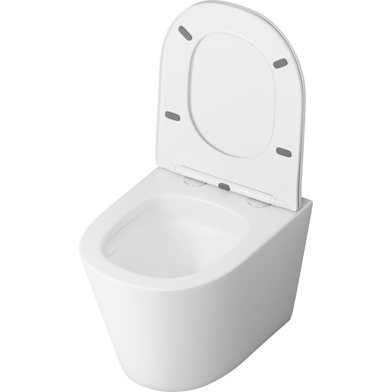 Унитаз подвесной безободковый Grossman GR-4477MSQ с крышкой микролифт, белый матовый (Система смыва торнадо), Цвет производителя: белый матовый - фото 4