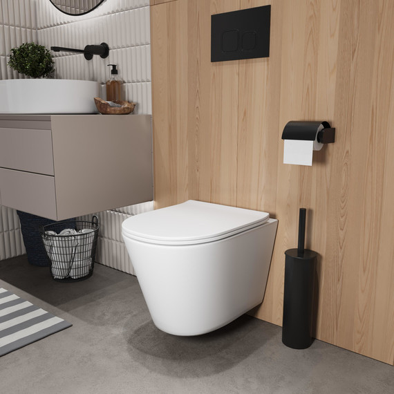 Унитаз подвесной безободковый Grossman GR-4477MSQ с крышкой микролифт, белый матовый (Система смыва торнадо), Цвет производителя: белый матовый - фото 10