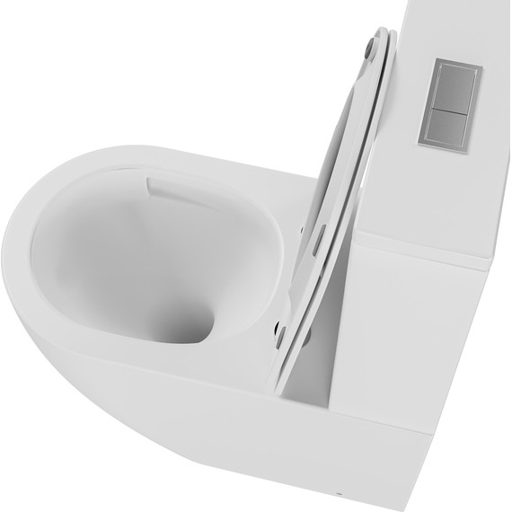 Унитаз-компакт безободковый Grossman GR-4494MSQ с крышкой микролифт, белый матовый (Система смыва торнадо), Цвет производителя: белый матовый - фото 5