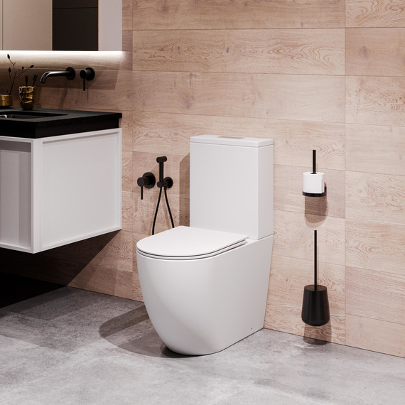 Унитаз-компакт безободковый Grossman GR-4494MSQ с крышкой микролифт, белый матовый (Система смыва торнадо), Цвет производителя: белый матовый - фото 10