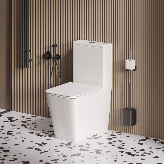 Унитаз-компакт безободковый Grossman GR-4418MSQ с крышкой микролифт, белый матовый (Система смыва торнадо), Цвет производителя: белый матовый - фото 10