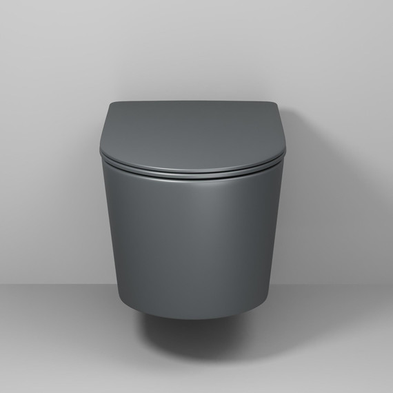 Унитаз подвесной безободковый Grossman GR-4499GMSQ с крышкой микролифт, серый матовый (Система смыва торнадо), Цвет производителя: серый матовый - фото 7