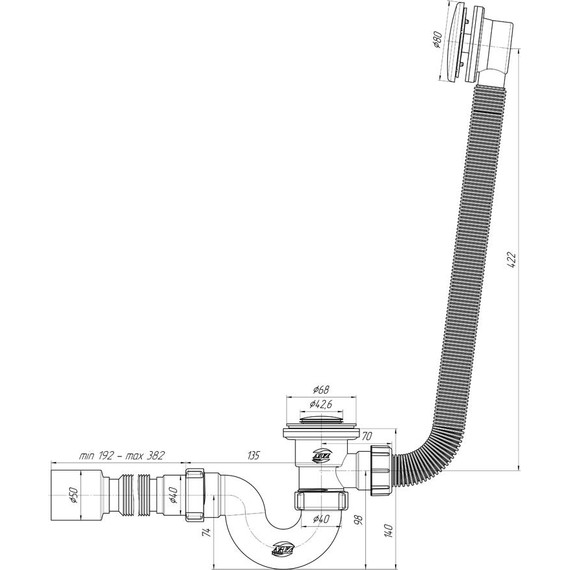 Сифон для ванны Ани Пласт EC155S - фото 3