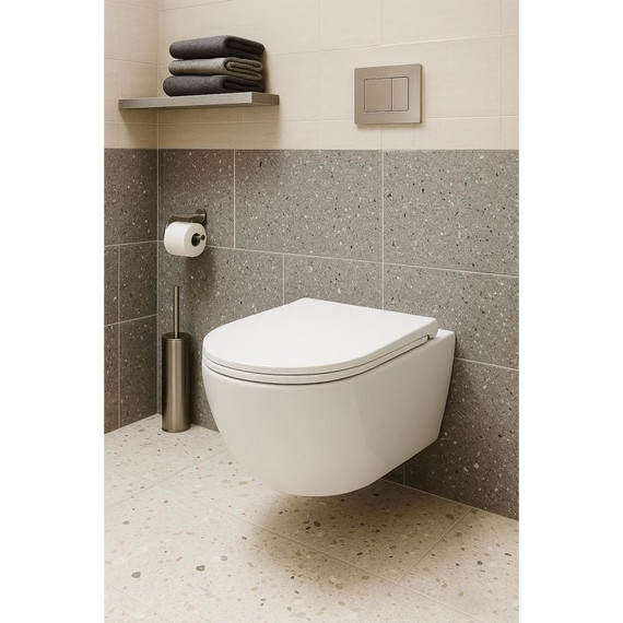 Унитаз подвесной безободковый AN Bloom с крышкой микролифт (система смыва Торнадо) - фото 18