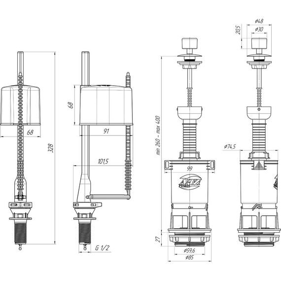 Сливной механизм Ани Пласт WC4550M - фото 2