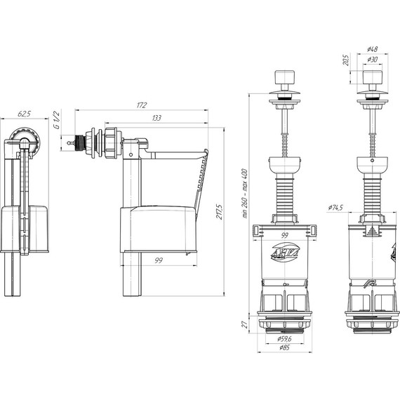 Сливной механизм Ани Пласт WC4050 - фото 2