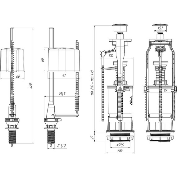 Сливной механизм Ани Пласт WC6550 - фото 2