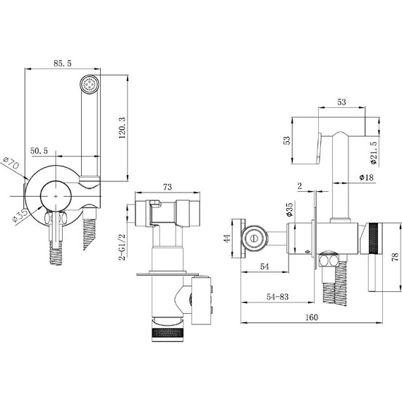 Набор для гигиенического душа Allen Brau Priority 5.31A29-MG (со скрытой частью) графит - фото 6