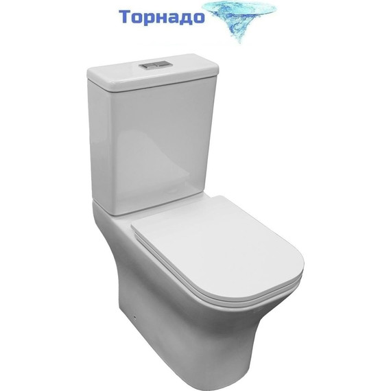 Унитаз-компакт безободковый Azario Milagro AZ-8502 с крышкой микролифт (система смыва Торнадо) - фото 