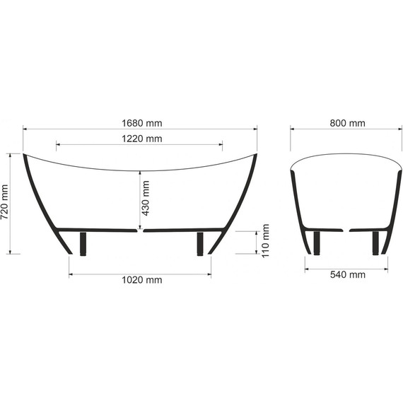 Ванна каменная Sole Lota ТМ 170x80 см - фото 8