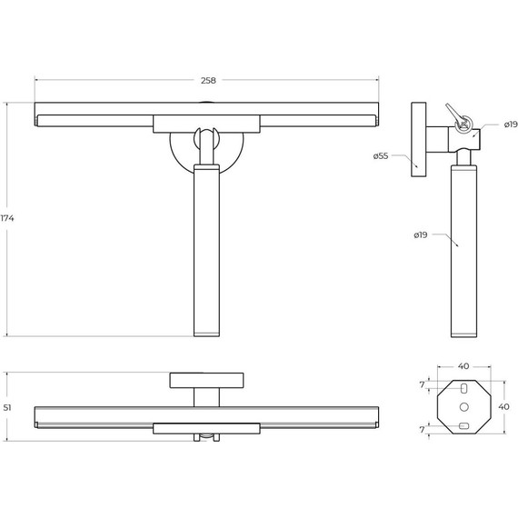 Скребок-водосгон для душевых стёкол Cezares RELAX-SV-GM, оружейная сталь - фото 2