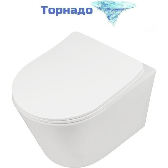 Унитаз подвесной безободковый AN Atria с крышкой микролифт (система смыва Торнадо) - фото 