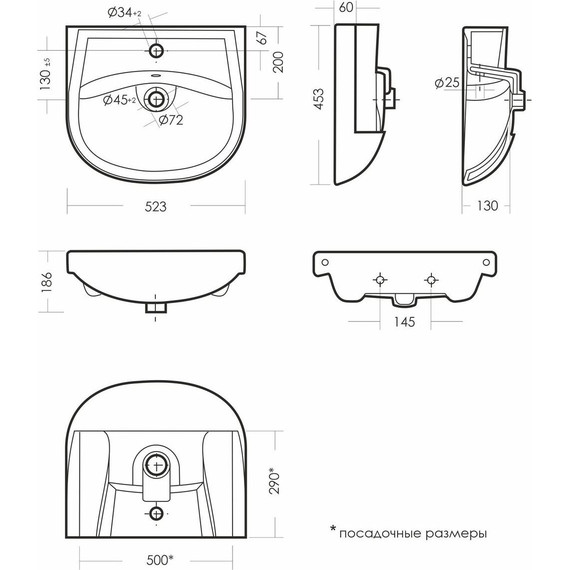 Раковина врезная Sanita Аттика 50 см WB.FN/Attica/50-C/WHT.G/S1 - фото 6