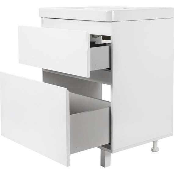 Тумба напольная с раковиной AN Сандра 60 см, белый - фото 2