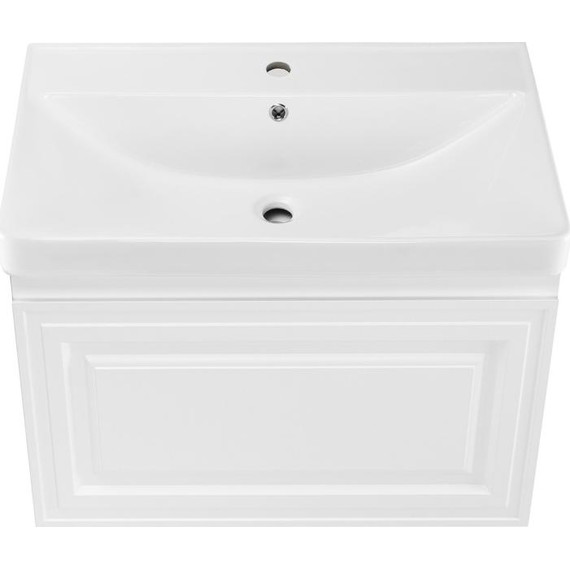 Тумба подвесная с раковиной AN Элен 80 см, белый матовый - фото 5