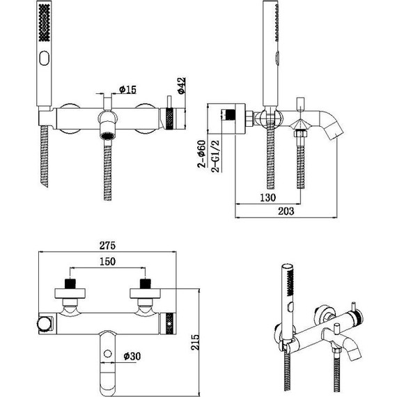 Смеситель для ванны Allen Brau Priority 5.31D10-BN, никель - фото 2