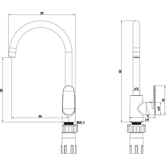 Смеситель для кухни Aquatek Ника AQ1882BGM, оружейная сталь - фото 8