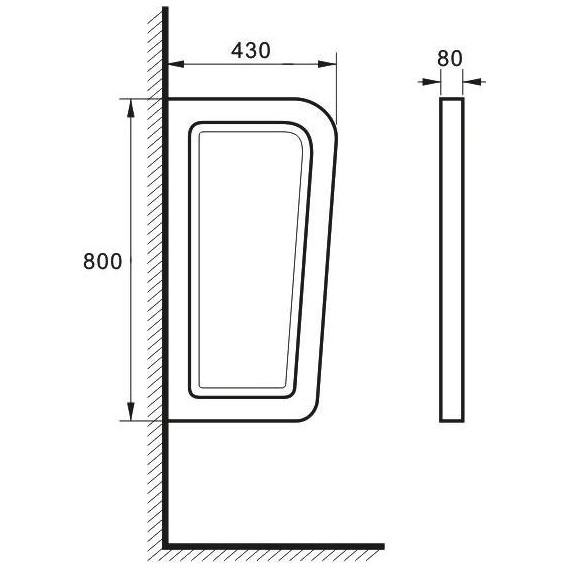 Перегородка для писсуара SantiLine SL-6007MB, чёрный матовый - фото 2