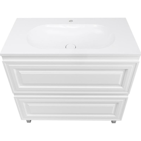 Тумба напольная с раковиной AN Элен 80 см, белый матовый - фото 4