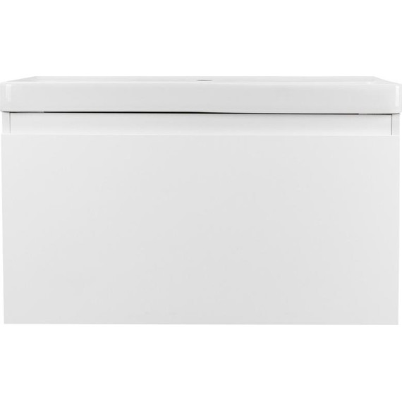 Тумба подвесная с раковиной AN Ненси 80 см, белый матовый - фото 3