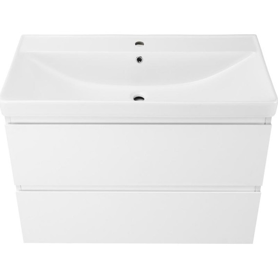 Тумба подвесная с раковиной AN Сандра 70 см, белый - фото 5