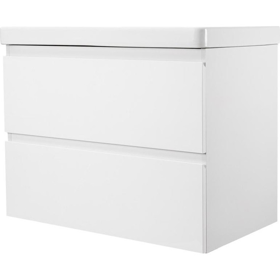 Тумба подвесная с раковиной AN Сандра 100 см, белый - фото 