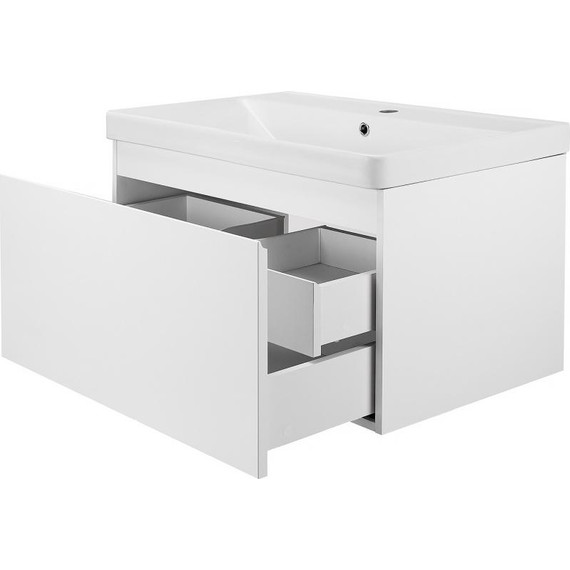 Тумба подвесная с раковиной AN Ненси 100 см, белый матовый - фото 2