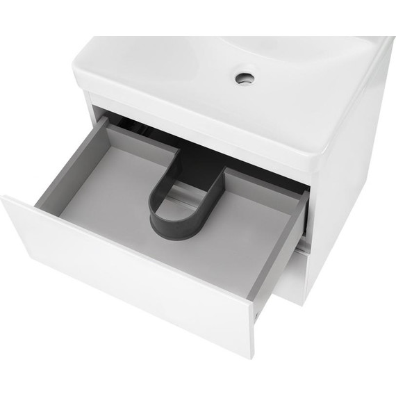 Тумба подвесная с раковиной AN Сандра 60 см, белый - фото 5