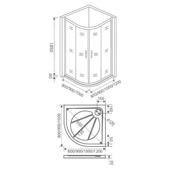 Душевое ограждение Bas Infinity R-100-C-CH 100х100 см, хром/прозрачное - фото 3