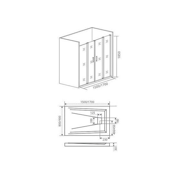 Душевая дверь Bas Infinity WTW-TD-170-C-CH 170 см хром/прозрачное - фото 6