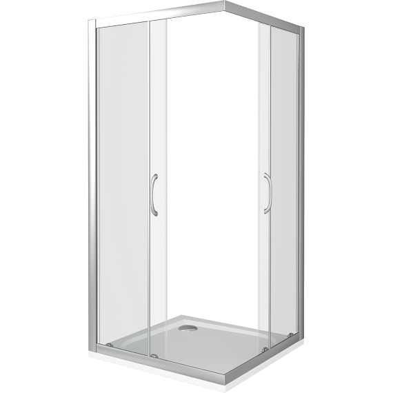 Душевое ограждение Bas Latte CR-100-C-WE 100х100 см, алюминий/прозрачное - фото 3