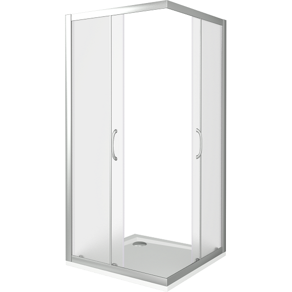 Душевое ограждение Bas Latte CR-80-G-WE 80х80 см, алюминий/матовое - фото 3