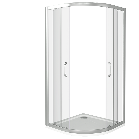Душевое ограждение Bas Latte R-80-C-WE 80х80 см, алюминий/прозрачное - фото 3