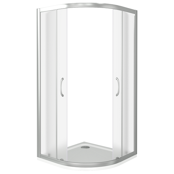 Душевое ограждение Bas Latte R-90-G-WE 90х90 см, алюминий/матовое - фото 3