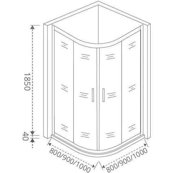 Душевое ограждение Bas Latte R-90-G-WE 90х90 см, алюминий/матовое - фото 4