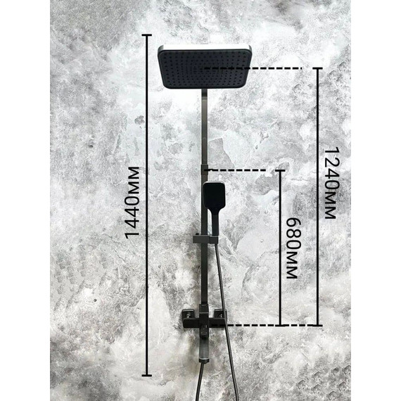 Душевая стойка Belz B24817-3, оружейная сталь - фото 14