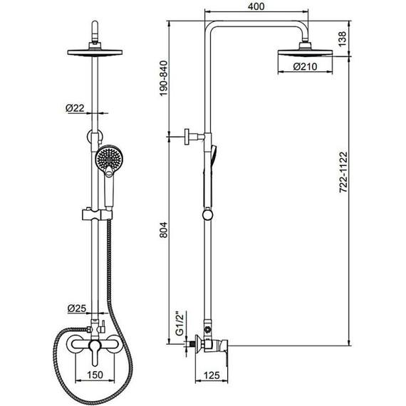 Душевая стойка Ledeme L2403 - фото 5