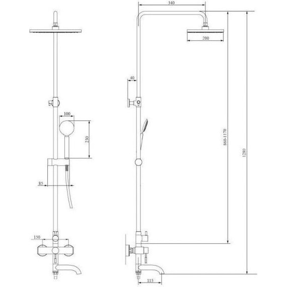 Душевая стойка Zerix SUS-009-J, нержавеющая сталь - фото 3
