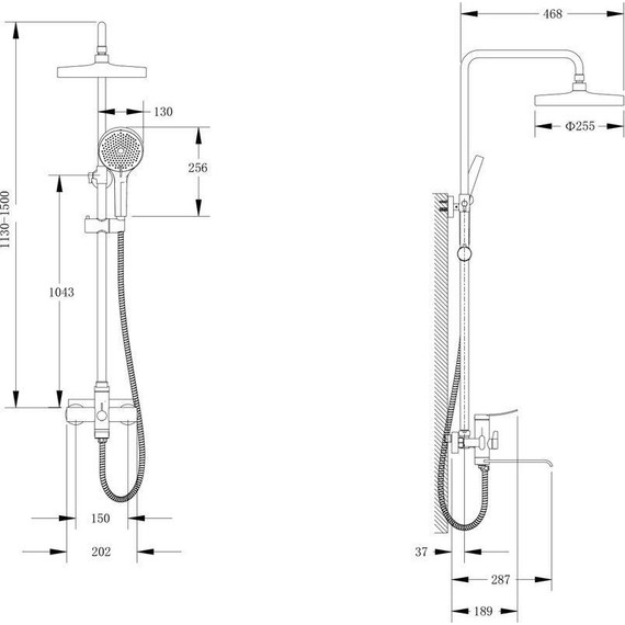 Душевая стойка Belz B24812-1, сатин - фото 63